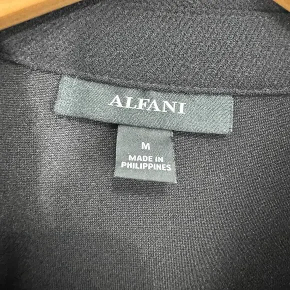 Alfani Women’s Size Medium Black Collared V Neck Tunic Top with Pockets NWT - Picture 3 of 8